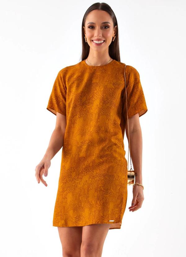 Vestido Estampado Animal Print Amarelo