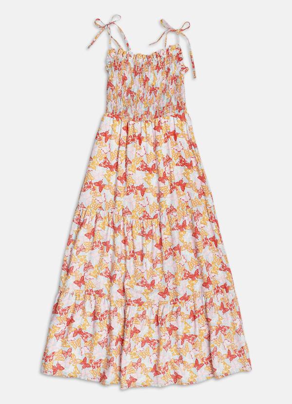 Vestido Estampado de Borboletas Rosa
