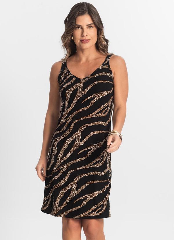 Vista 2 Vestido Estampado Marrom Select Select