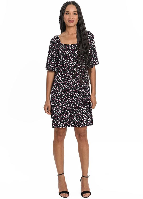 Vestido Estampado Preto