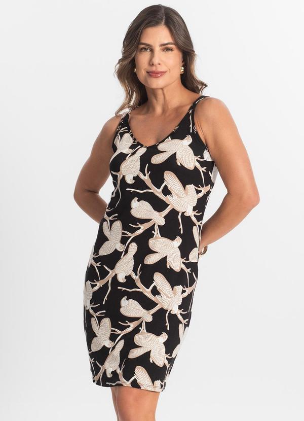 Vista 2 Vestido Estampado Preto Select Select