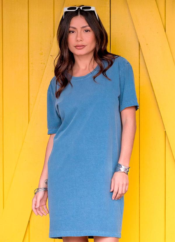 Vestido Estonado T-Shirt Basic Marinho