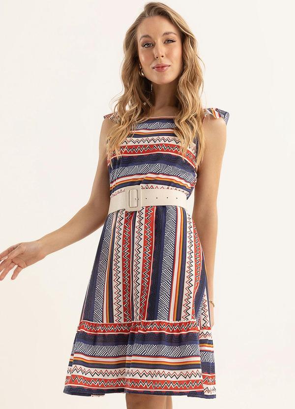 Vista 2 Vestido Étnico com Babado na Alça Moda Pop Moda Pop