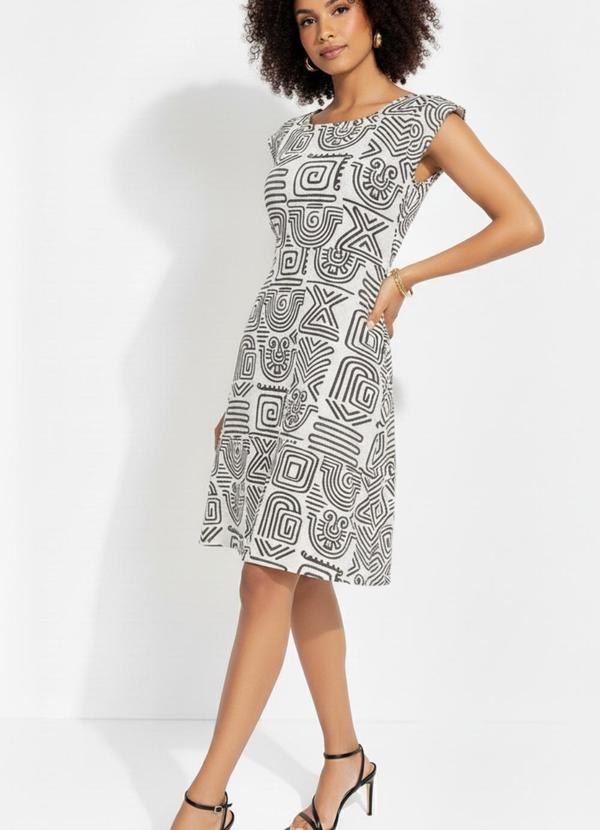 Vestido Étnico Verde em Malha de Viscose