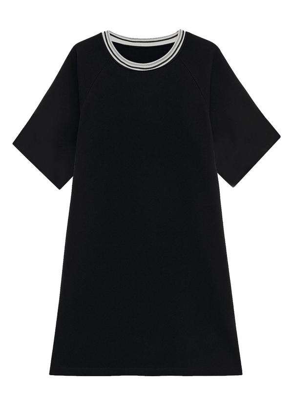 Vista 2 Vestido Evasê com Bolso Preto Enfim Enfim