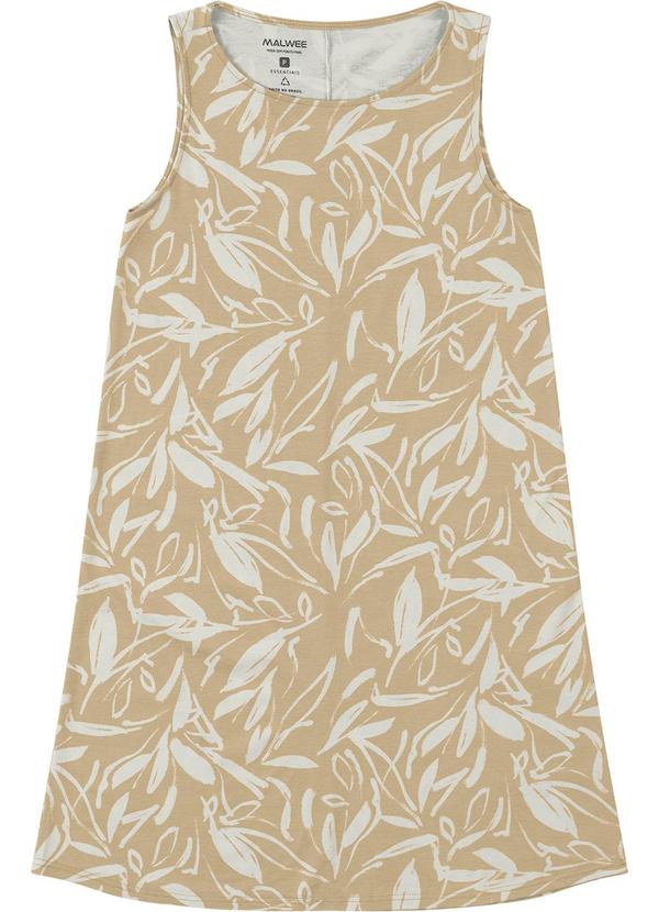 Vestido Evasê Tropical Bege