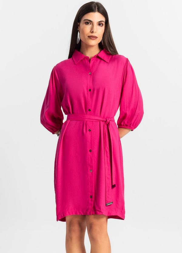 Vestido Feminino Chemise de Viscose Rosa
