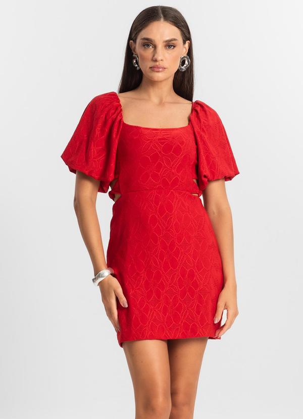 Vestido Feminino com Manga Bufante Vermelho