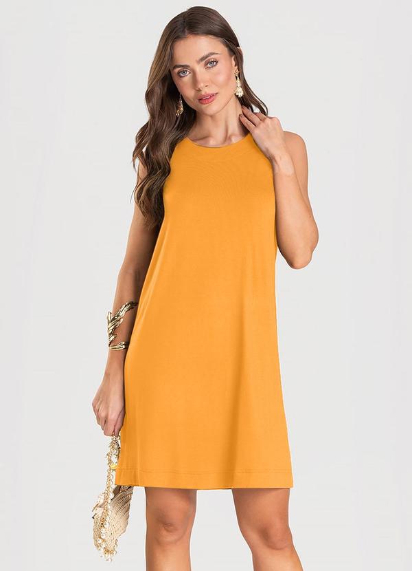 Vista 2 Vestido Feminino Curto Amarelo Dianna Dianna