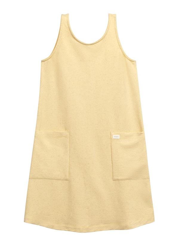 Vista 2 Vestido Feminino Curto Comfy Amarelo Marialícia Marialícia