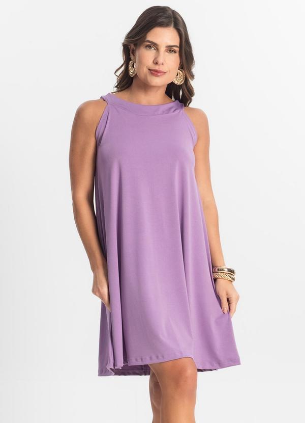 Vestido Feminino Curto em Liganete Roxo