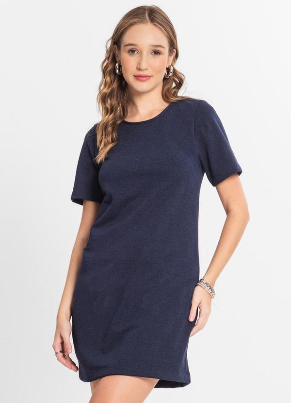Vestido Feminino Curto em Moletinho Azul