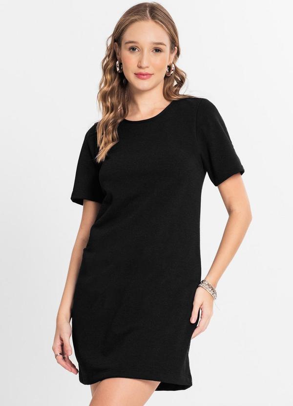 Vestido Feminino Curto em Moletinho Preto
