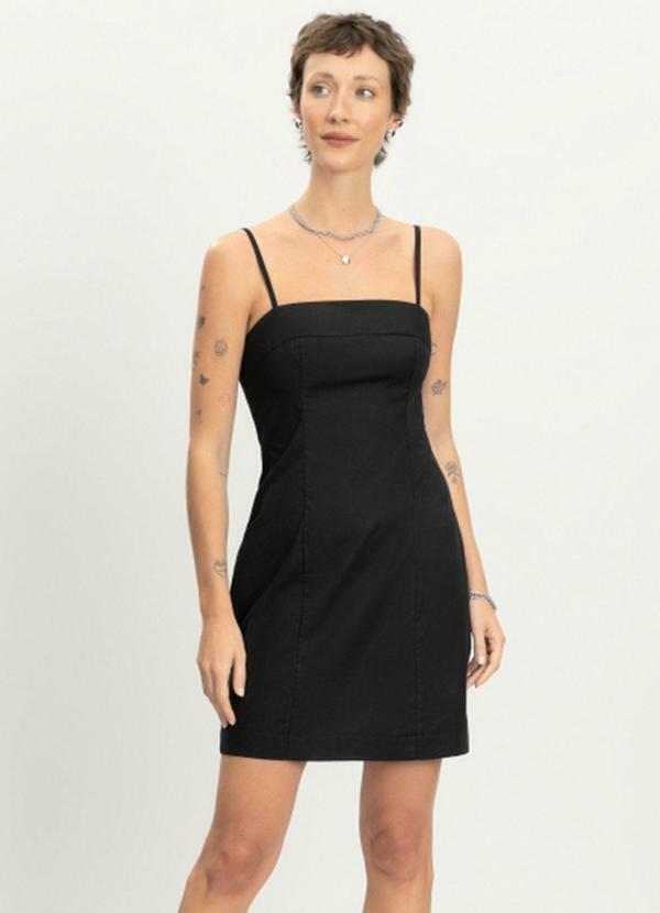 Vista 2 Vestido Feminino Curto em Viscose Preto Essendi Essendi