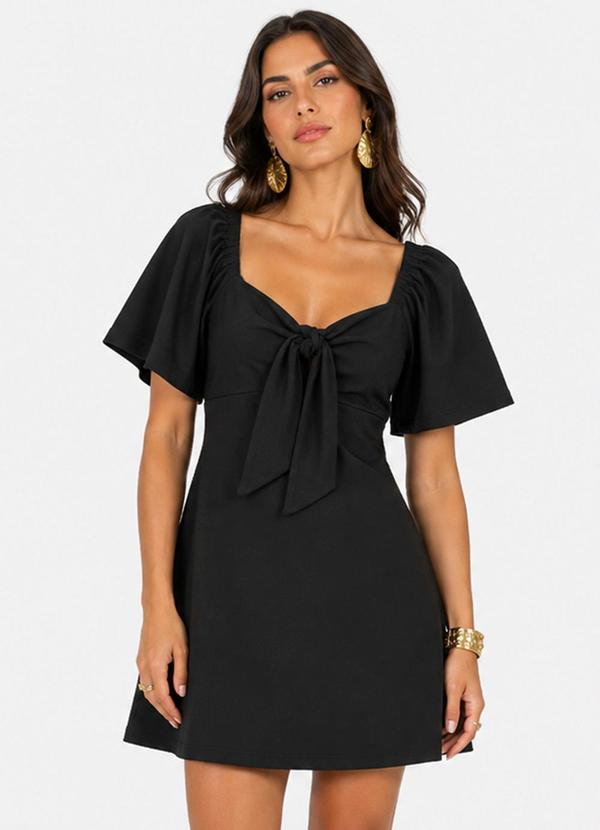 Vestido Feminino Curto Malha Visco Classic Preto