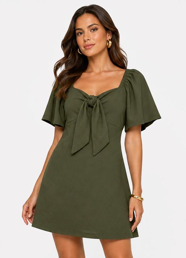 Vestido Feminino Curto Malha Visco Classic Verde