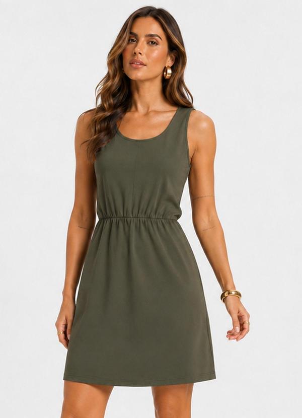 Vestido Feminino Curto Malha Visco Classic Verde