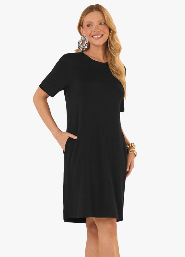 Vestido Feminino Curto Molecotton Viscose Preto