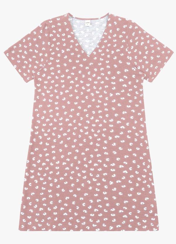 Vestido Feminino Curto Visco Maquinetado Rosa