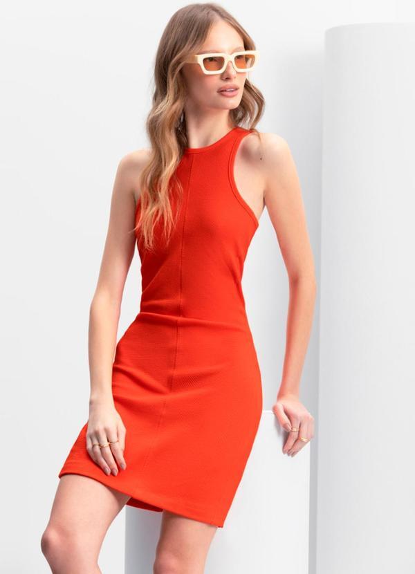 Vestido Feminino em Malha Laranja