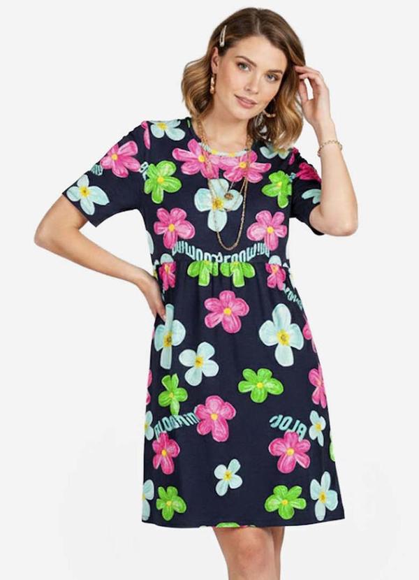 Vista 2 Vestido Feminino em Molecotton Rosa INFINITA COR INFINITA COR