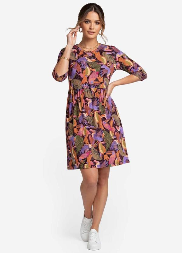 Vista 2 Vestido Feminino em Molecotton Vermelho INFINITA COR INFINITA COR