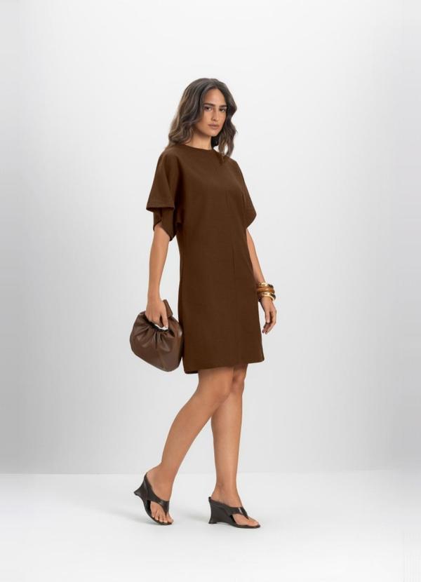 Vestido Feminino em Moletinho Marrom