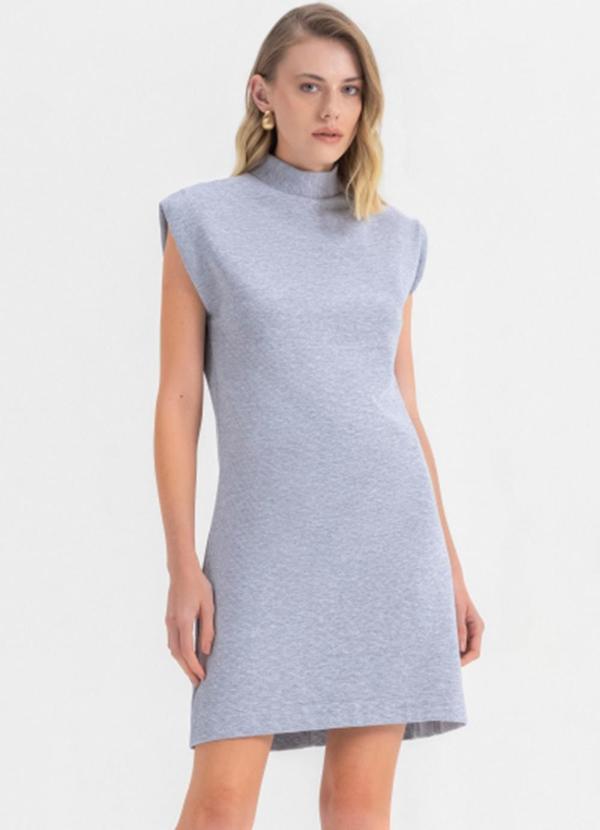 Vestido Feminino em Ribana  Cinza