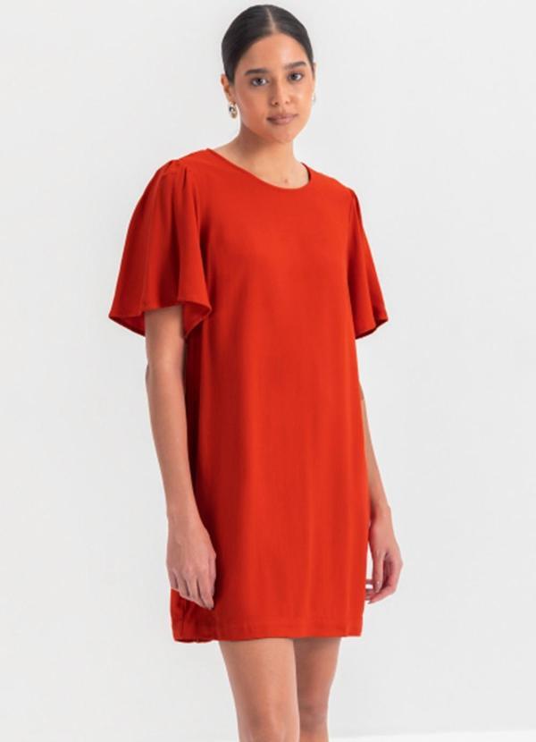 Vista 2 Vestido Feminino em Viscose Laranja Essendi Essendi