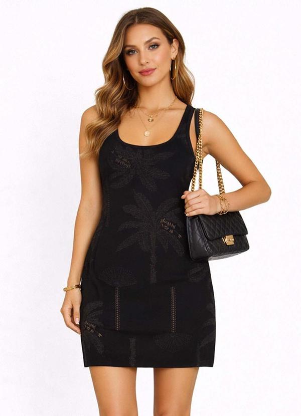 Vestido Feminino em Viscotorcion Preto