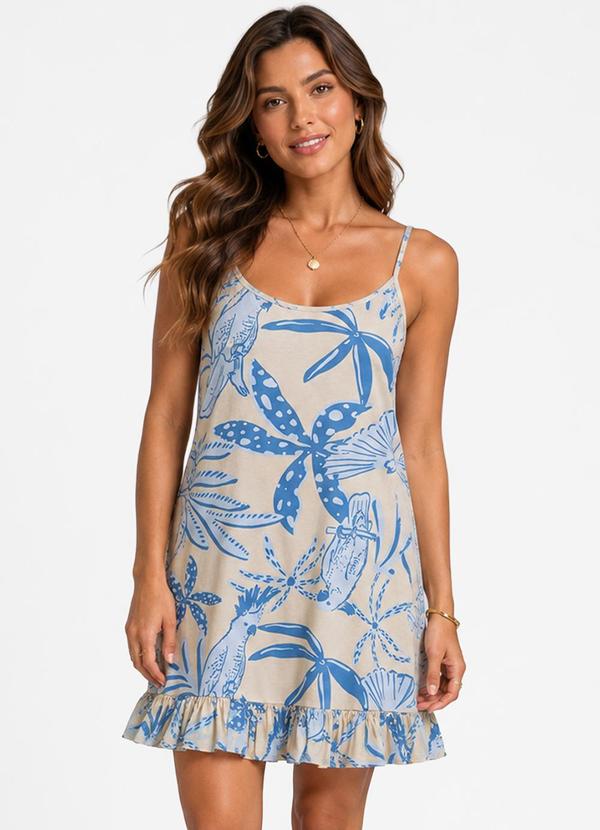 Vestido Feminino Estampado Azul