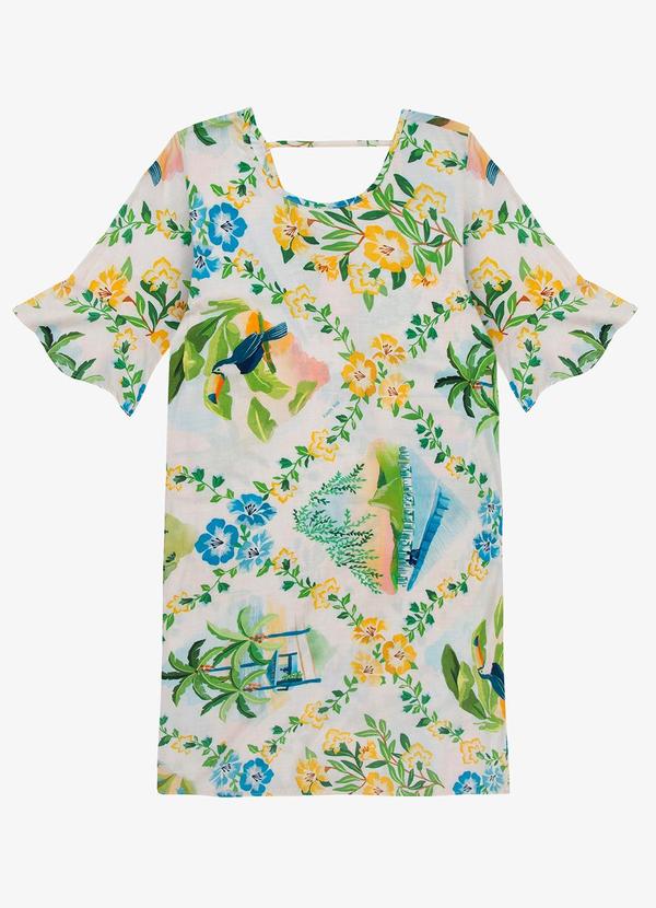 Vestido Feminino Estampado Infinita Cor Bege