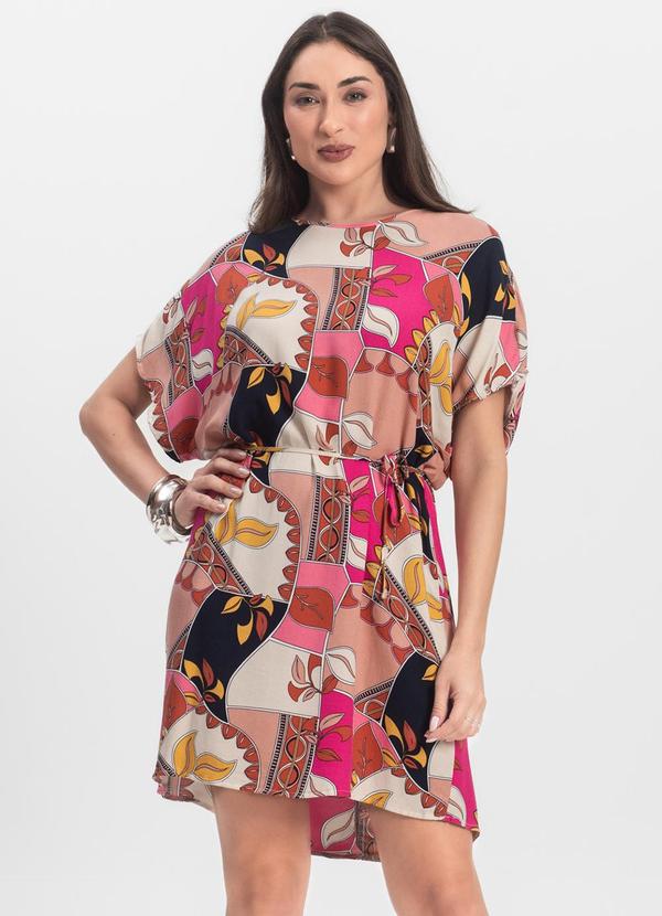 Vestido Feminino Estampado Infinita Cor Rosa