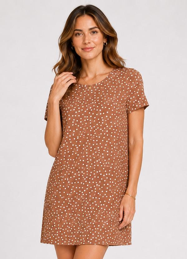 Vestido Feminino Estampado Marrom