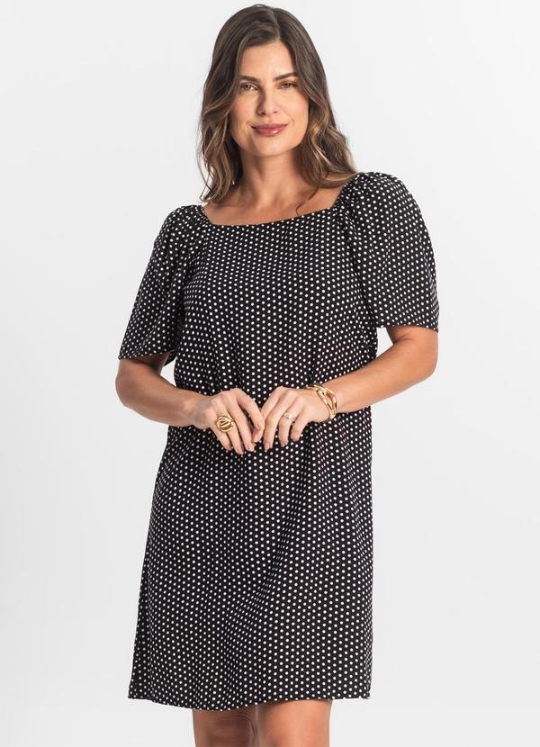 Vestido Feminino Estampado Preto