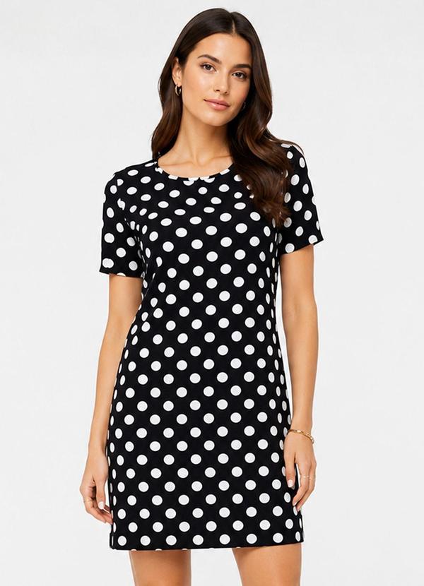 Vestido Feminino Estampado Preto