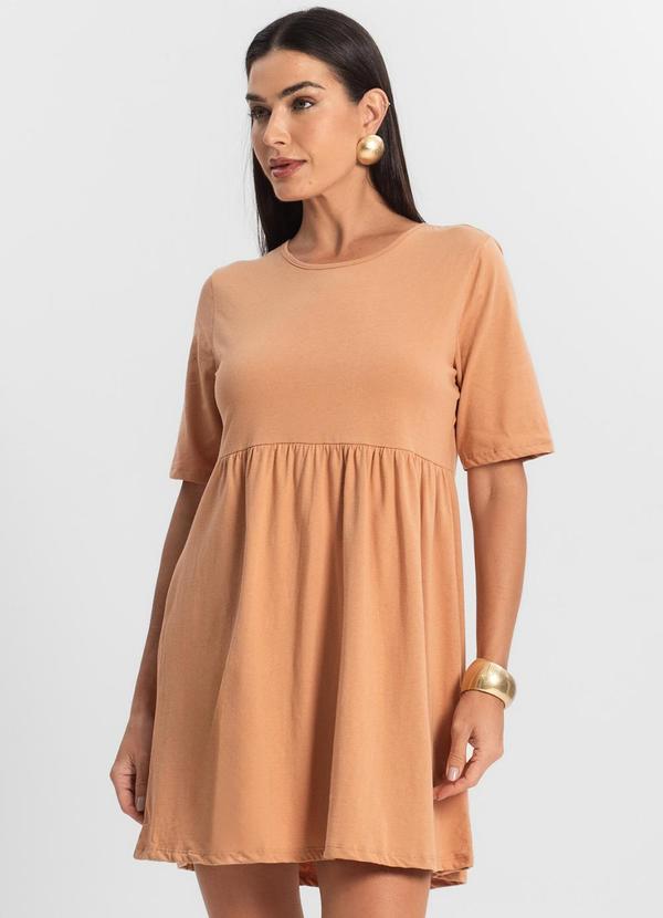 Vista 2 Vestido Feminino Liso Marrom Select Select