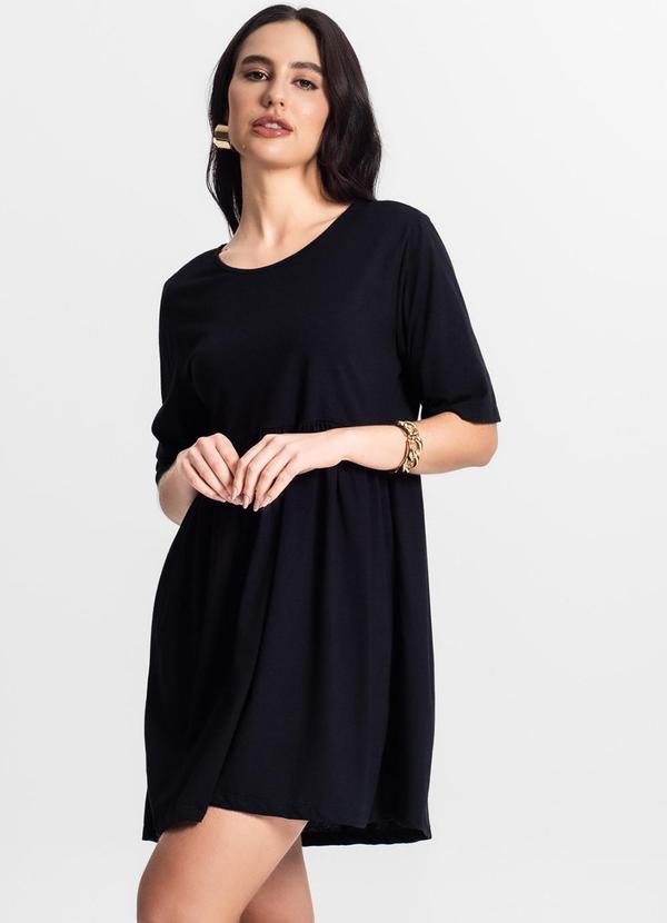Vista 2 Vestido Feminino Liso Preto Rovitex Rovitex