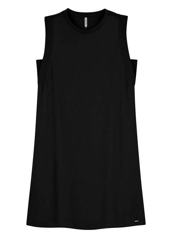 Vista 2 Vestido Feminino Malhão Peletizado Preto Marialícia Marialícia