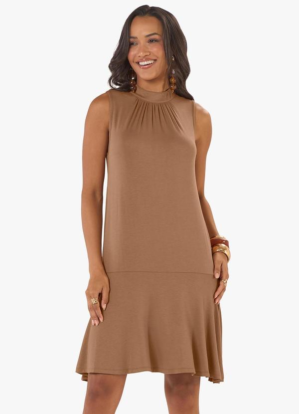 Vestido Feminino Molecotton de Viscose Marrom