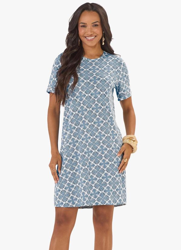 Vestido Feminino Viscotorcion Estampado Bege