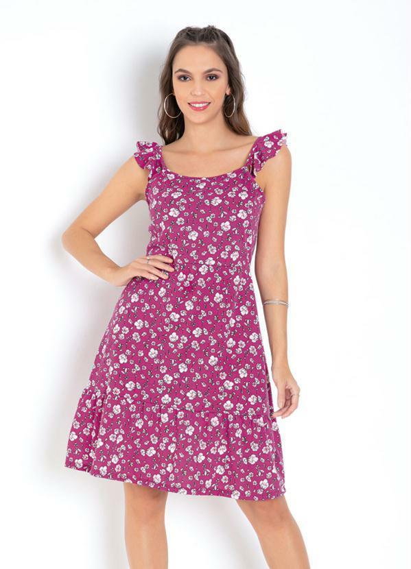 Vestido Floral com Babados