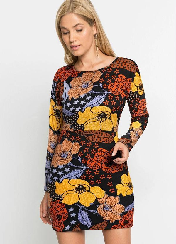 Vestido Floral com Folhagens