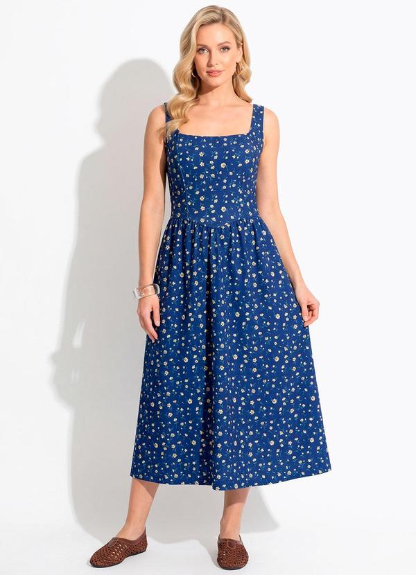 Vestido Floral Mini em Malha Crepe