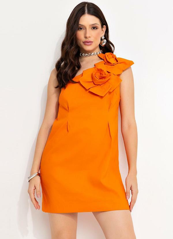 Vista 2 Vestido Linho Laranja Colcci Colcci
