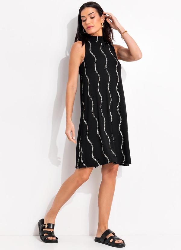 Vestido Listra Renovada em Malha de Viscose