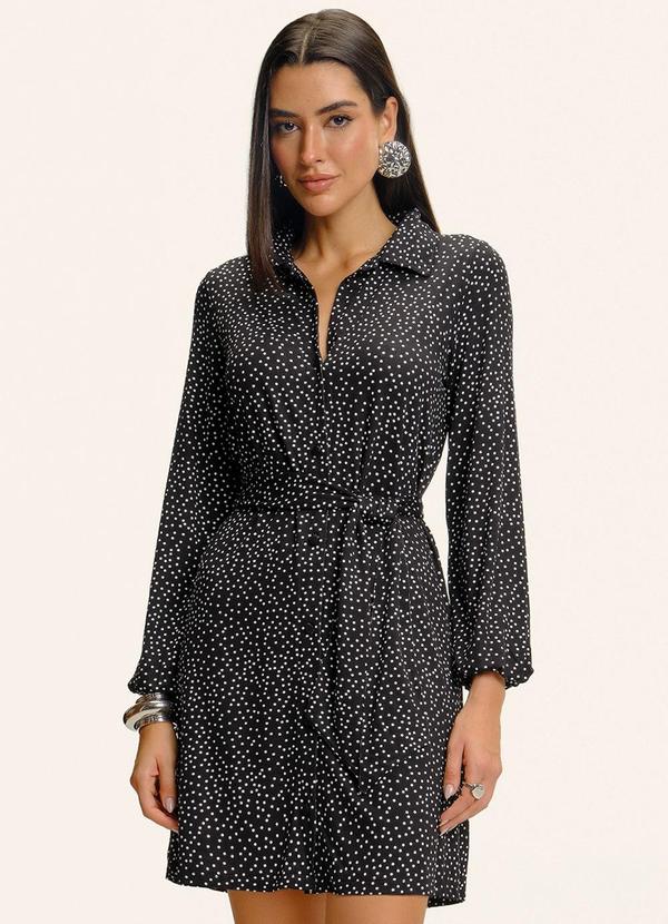 Vestido Manga Longa Bufante Preto