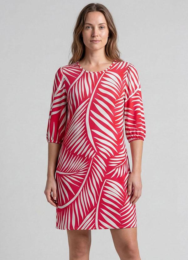 Vestido Midi com Manga Flare 3/4 Vermelho