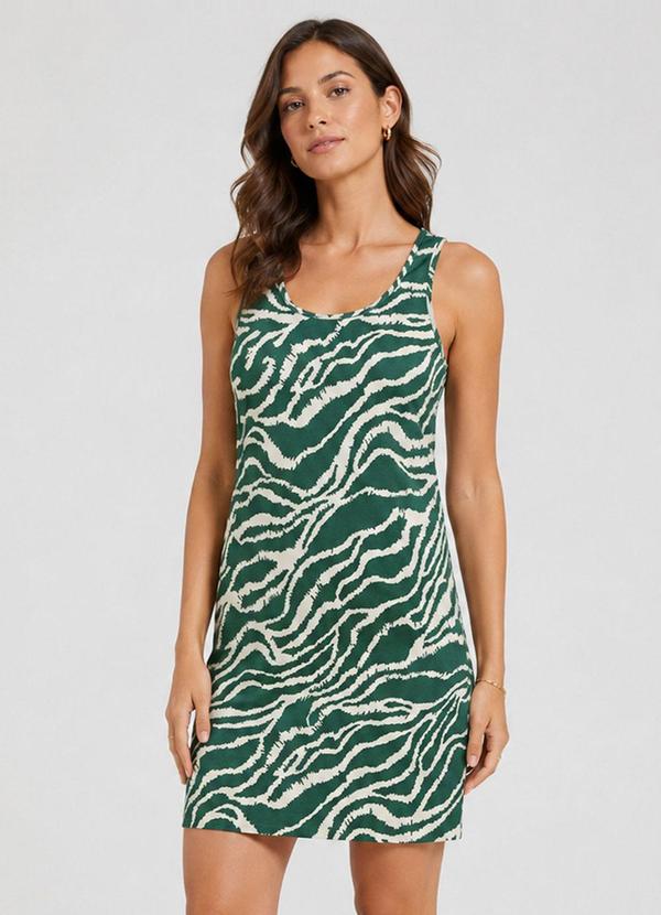 Vestido Midi em Viscose Creponada Verde