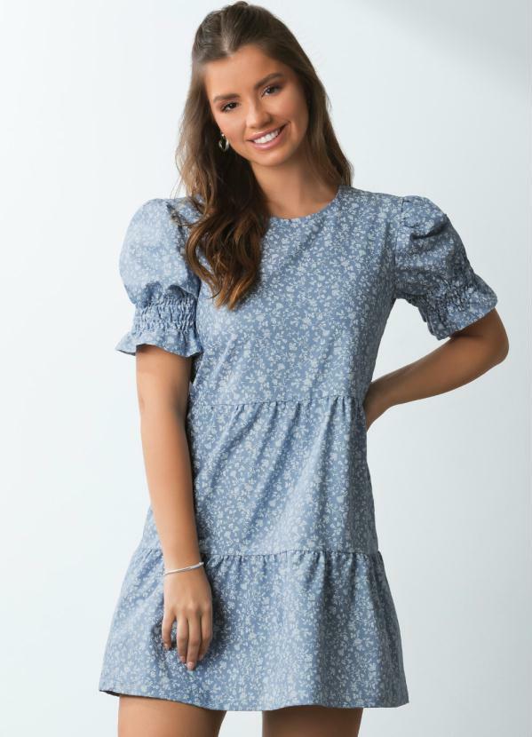 Vestido Mini Floral com Recortes
